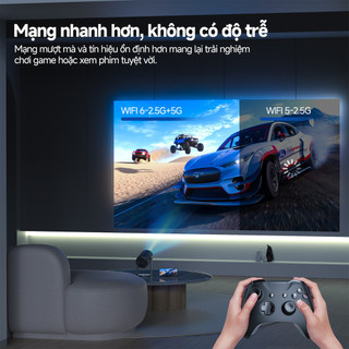 Máy chiếu di động GOOJODOQ 4K 250ANSI xoay 360°, màn hình lớn 150 inch