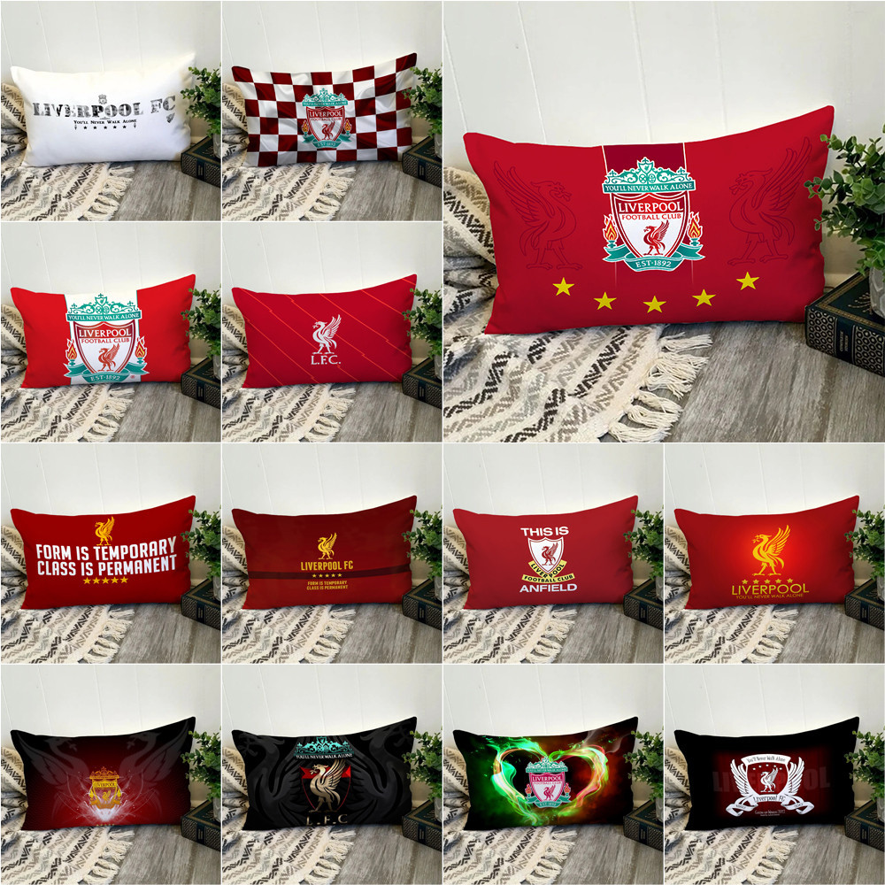 Logo Liverpool FC Vỏ Gối Hình Chữ Nhật In Hình Một Mặt Đệm Polyester Trang Trí Nhà Cửa Món Quà Tốt Nhất (Không Có Lõi)