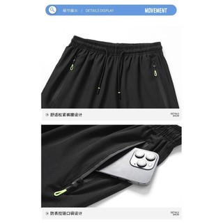 Bố Mặc Quần Short Nam Mùa Hè Mặc Ngoài Trung Niên Băng Lụa Mỏng Phong Cách Co Giãn Năm Điểm Quần Giữa A