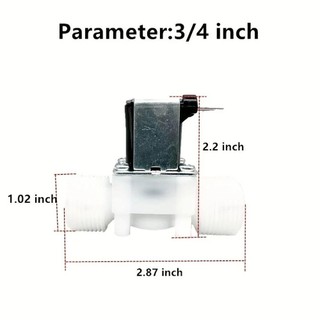 WOOLYNOOK 1 Chiếc Van Điện Từ, DC12V 24V AC220V Thường Đóng Van Điều Khiển Nước, 1 / 2 "3 / 4" Nhựa Nam Chủ Đề Bộ Điều Khiển Áp Suất Khí Nén