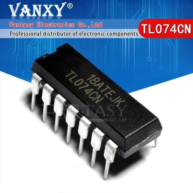 10 Pezzi TL074CN TL074 DIP-14 - IC JFET Quad Operational Amplifier - ST Microelectronics - 5
