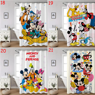Hoạt Hình Chuột Mickey Và Chuột Minnie Màn Tắm Phòng Tắm Trang Trí Polyester Chống Thấm Nước Màn Tắm Vải Trang Trí Phòng Tắm Bộ Có Móc