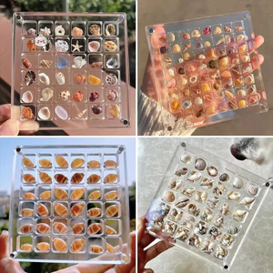 Maybest 1 Hộp Sưu Tập Đá Cho Hạt Trang Sức Móng Tay Acrylic Từ Biển Hộp Bảo Quản 36 / 64 Lưới Nhỏ Thủ Công Tổ Chức Hộp Đựng {VN}