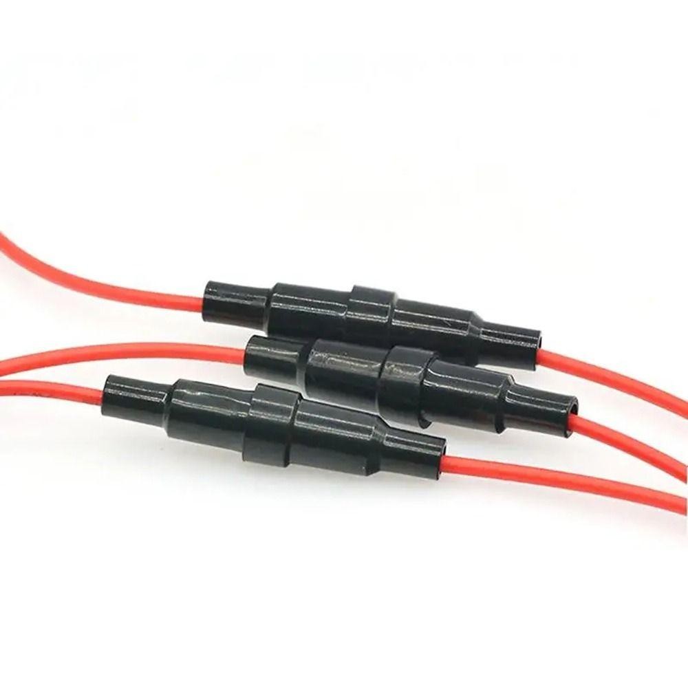 ICUCKO Vỏ giá đỡ cầu chì 5x20mm/6x30mm 250V, kèm cáp 20AWG, loại vít, dùng cho ống cầu chì