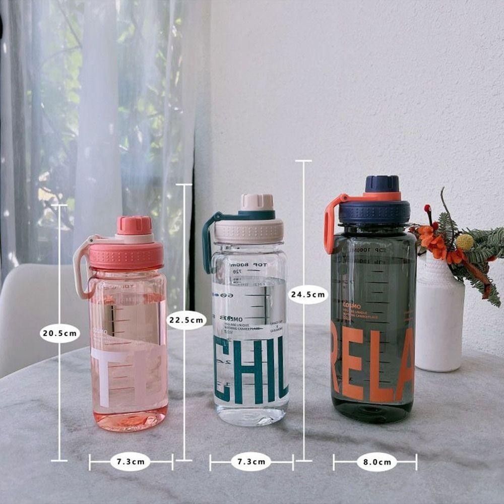 Bình nước GAVESTO, Chai nước uống nhẹ chống rò rỉ, Dung tích lớn 0,6L / 0,8L / 1L di động có dây đeo tay cầm Ấm đun nước du lịch bằng nhựa Leo núi Đi bộ đường dài