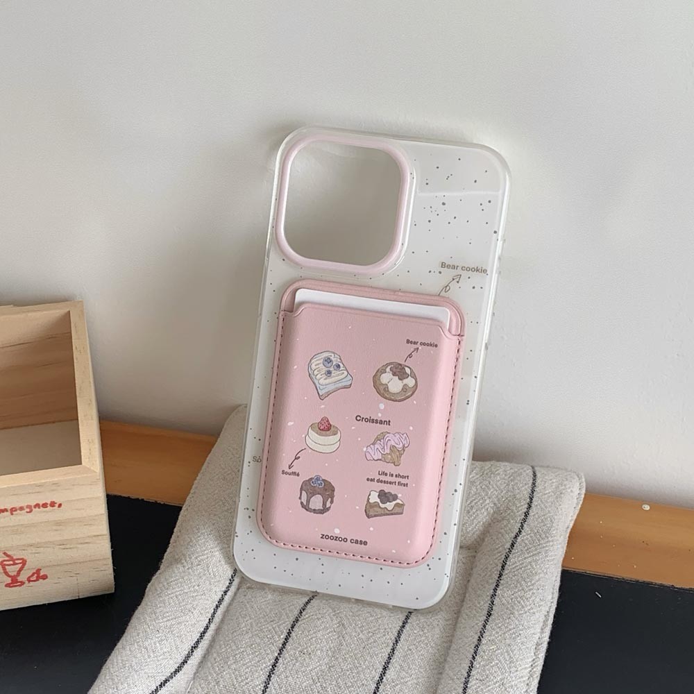 Ốp Lưng Cứng Tương Thích Với iPhone 13 14 14Pro 14ProMax 15 15Pro 15ProMax 16 16Pro 16ProMax Ốp Nam Châm Họa Tiết Croissant