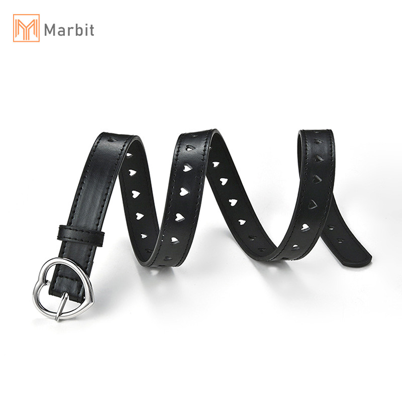 Marbit Trẻ Em Giả Da Trẻ Em Dễ Thương Đào Khóa Trái Tim Thắt Lưng Bé Gái Thắt Lưng Mới