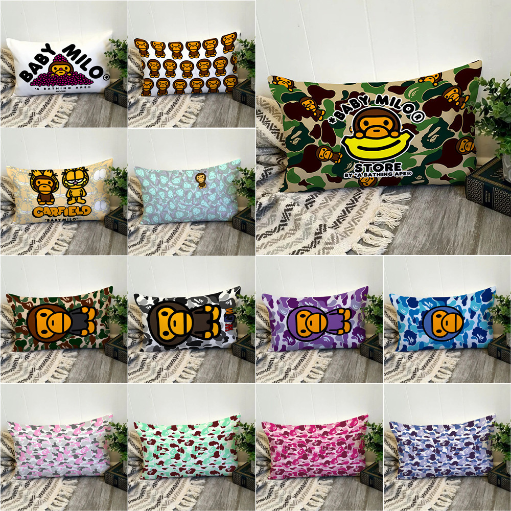 Baby Milo Bape Vỏ Gối Hình Chữ Nhật In Hình Một Mặt Đệm Polyester Trang Trí Nhà Cửa Món Quà Tốt Nhất (Không Có Lõi)