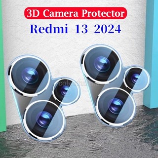 2024 Redmi13 Vỏ Bảo Vệ Camera Cho Xiaomi Redmi 13 4G 3D Cong HD Kính Cường Lực Bảo Vệ Màn Hình Mặt Sau Ống Kính Máy Ảnh Phim