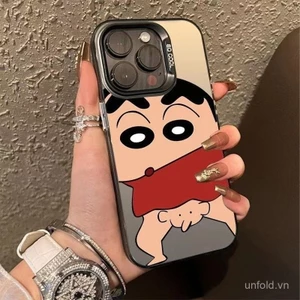 Ốp Điện Thoại Hoạt Hình Voi Shin-Chan QYJS Thích Hợp Cho IPhone 15 14 13 ProMax 11 12 PRO 14 15 plus X XS XR XSMAX SE 7 8 plus Vỏ Cứng Phong Cách Mới Mờ Độc Đáo JK6O