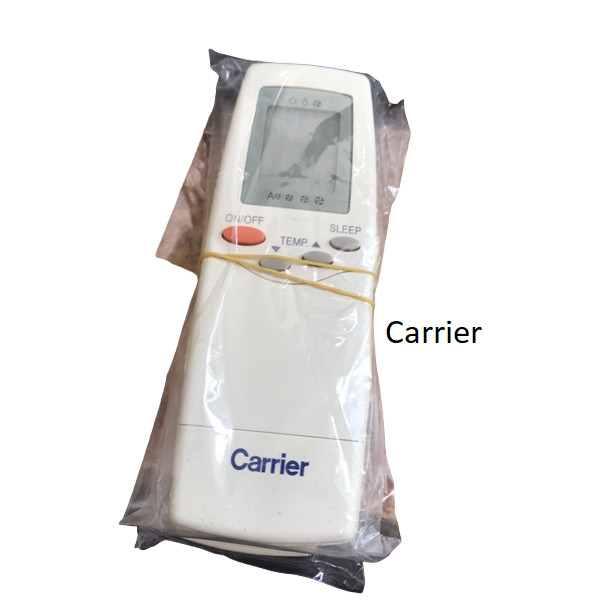 tay điều khiển remote từ xa điều hòa carrier nắp gấp zin mới-kèm pin-tay đầu bấm điều hòa carrier nắp gấp zin mới