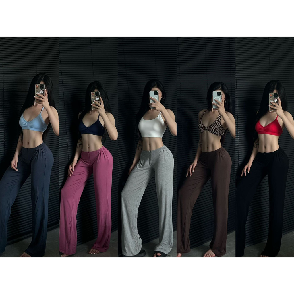 BS1 Dây Kéo Thể Dục Yoga Pilates Quần Thể Thao Nữ Drap Quần Thẳng Vải Co Giãn Cao SB1
