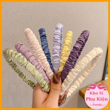 Bờm tóc vải, băng đô cài tóc, xược tóc nữ bờm cài tóc nhiều màu Hàn Quốc, phụ kiện tóc xinh xắn E1864