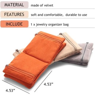 Bộ sắp xếp trang sức ITRUMPET, Nhung có khóa kéo Sách lưu trữ trang sức, Thiết kế sách mềm chất lượng cao Túi lưu trữ có thể gập lại cho nhẫn / Vòng cổ / Bông tai