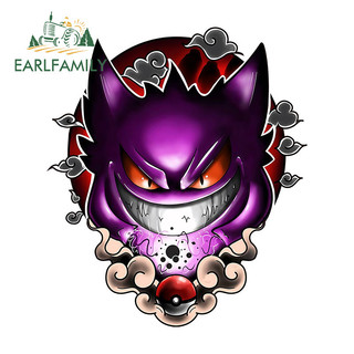 EARLFAMILY Gengar Pokemon Cooler Miếng Dán Xe Máy Windows Mũ Bảo Hiểm Thân Máy Tính Xách Tay Chống Thấm Nước JDM Vinyl Decal Chống Trầy Xước Phụ Kiện Xe Hơi