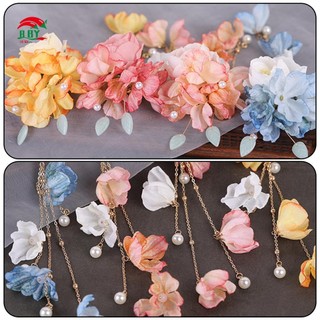 Ngọc Trai Vải Hoa Retro Kẹp Tóc Phong Cách Retro Hợp Kim Chignon Nĩa Tóc Có Tua Rua