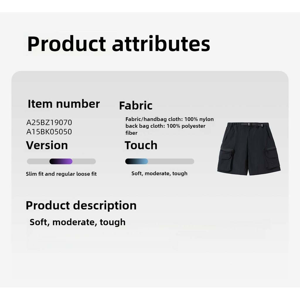 Ảnh Quần short nam nữ CAMEL CROWN Quần yếm chống nắng thoáng khí thoáng khí 4