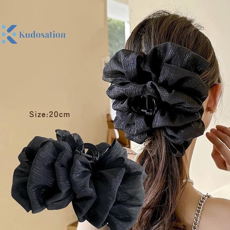 Kudosation Thanh Lịch Nơ Kẹp Tóc Nữ Tính Khí Lưới Thanh Lịch Thời Trang Phụ Kiện Tóc Cô Gái Tạo Kiểu Kẹp Tóc Mũ Đội Đầu