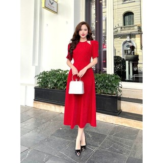 Đầm chữ A tay cộc cổ yếm LD416