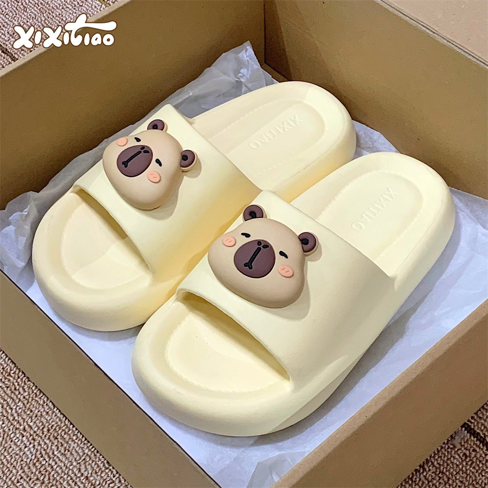 Xixitiao Dép Dép Cặp Đôi Mùa Hè Hoạt Hình Dễ Thương Đế Mềm Nam Nữ Hộ Gia Đình