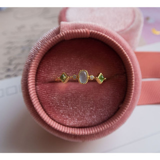 Nhẫn Tinh Moonstone Tự Nhiên Pha Lê Nhẫn Vàng Nữ Có Thể Điều Chỉnh Kích Nhật Bản aget* Đá Quý Phong Thuỷ