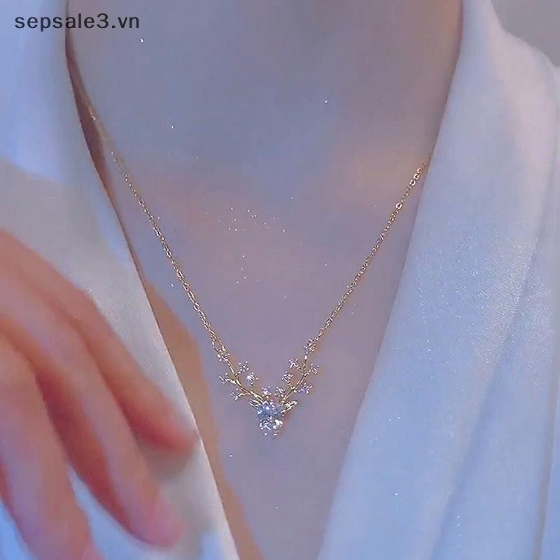 # sepsale # Trang sức thời trang One Deer Has You Little Nai sừng tấm Vòng cổ dành cho nữ Mặt dây chuyền xương đòn khí chất cao cấp Quà tặng sinh nhật.