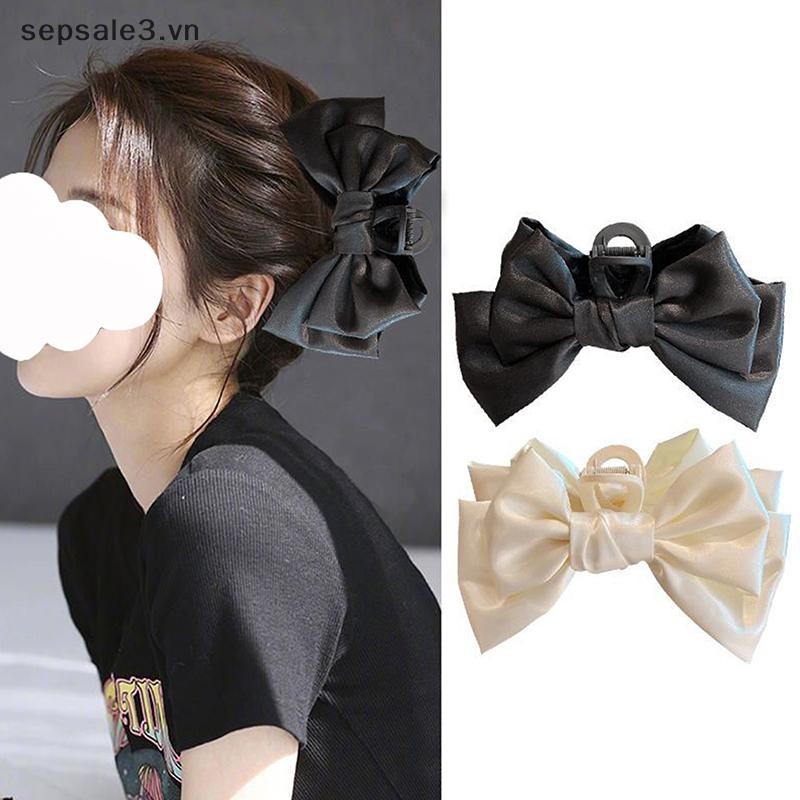 # Sepsale # Kẹp Vuốt Tóc Nơ Lớn Thời Trang Cho Nữ Kẹp Tóc Bé Gái Tóc Lớn Cua Đen Kẹp Tóc Trắng Kẹp Tóc Phụ Kiện Tóc.
