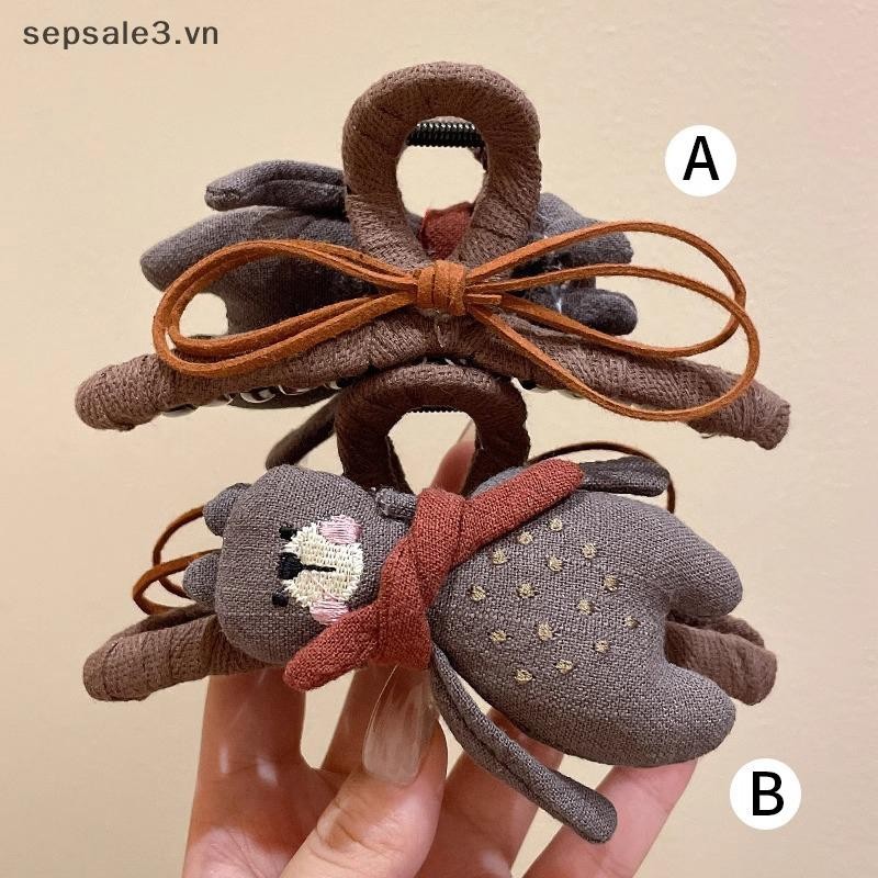 # sepsale # Hoạt Hình Dễ Thương Nơ Vuốt Tóc Cho Nữ Ngọt Ngào Trang Trí Tóc Dài Dày Giữ Móng Vuốt Kẹp Phụ Kiện Tóc Thời Trang.