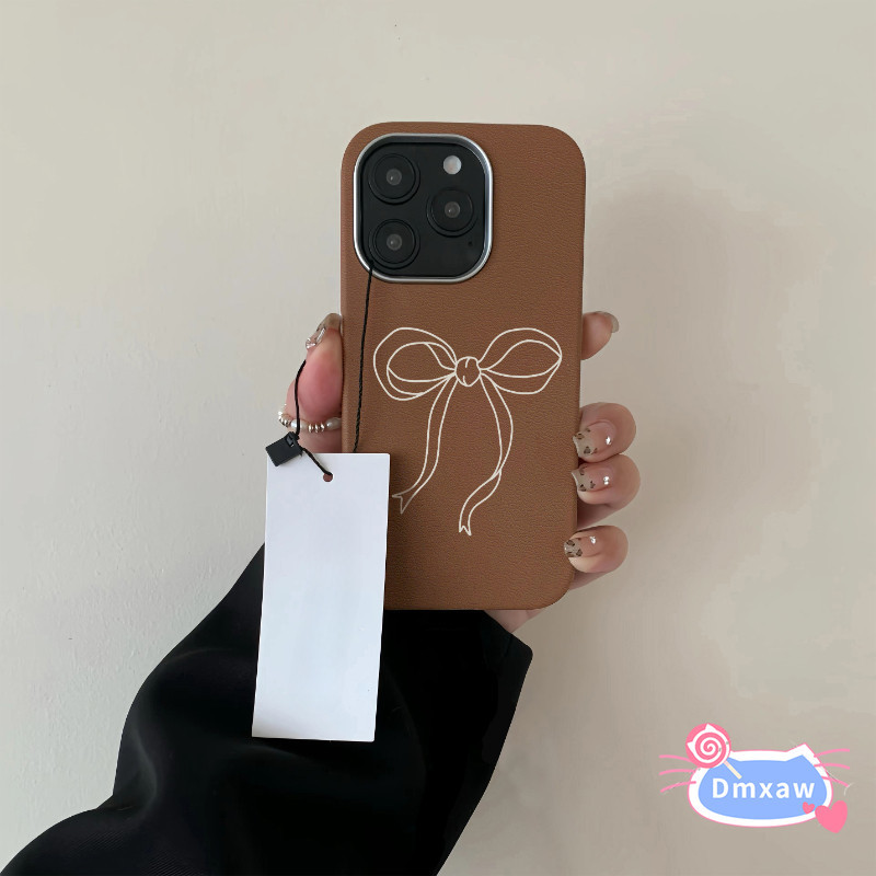 INS Style Vỏ Nơ Đơn Giản Cho OPPO Reno 15 Pro Mini 15C 15F FS 14F 14 13F 13 Pro Max 5G 4G Vỏ Da Sang Trọng Vỏ Điện Thoại Mềm Chống Sjock