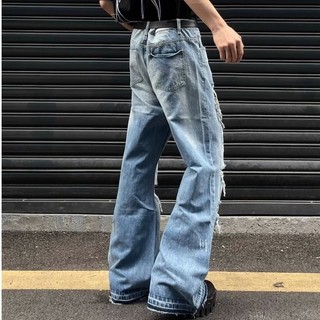 Quần nam EERSHENSHI kiểu Mỹ retro rách quần jean micro-lapped