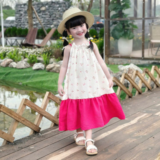 Váy Maxi Hè Cổ Yếm Cho Bé Gái Chất Đũi Mềm