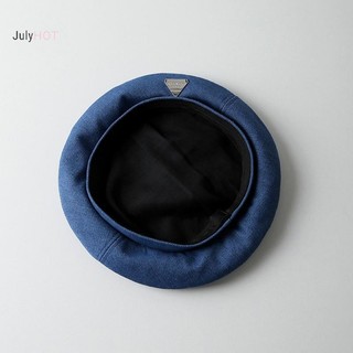 Julyhot Cổ Điển Denim Mũ Nồi Retro Thường Ngày Xuân Hè Bóng Họa Sĩ Mũ Bảng Chữ Cái Hàn Quốc INS Mũ Nồi Xanh Hợp Thời Trang Mũ Nữ Massivedeals