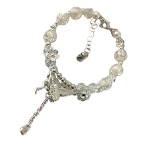 Vòng tay hợp kim độc đáo CLI với chi tiết bướm phức tạp Dây đeo cổ tay đính cườm thanh lịch