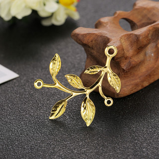 Tự làm kẹp tóc cổ trang chất liệu dải dài lá vàng, hoa văn, kèm phụ kiện tóc lắc kim loại sắt tấm