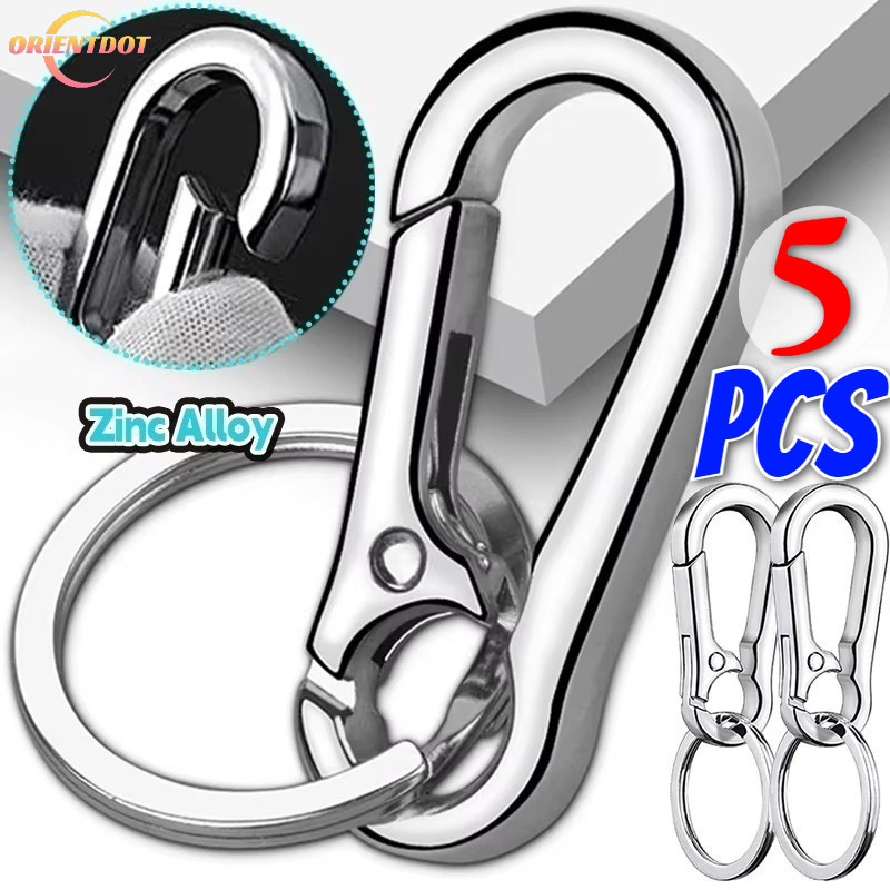 Móc khóa lò xo kim loại - mặt dây chuyền vòng chìa khóa ô tô đơn giản - Chống mất Hook Buckle cho leo núi ngoài trời