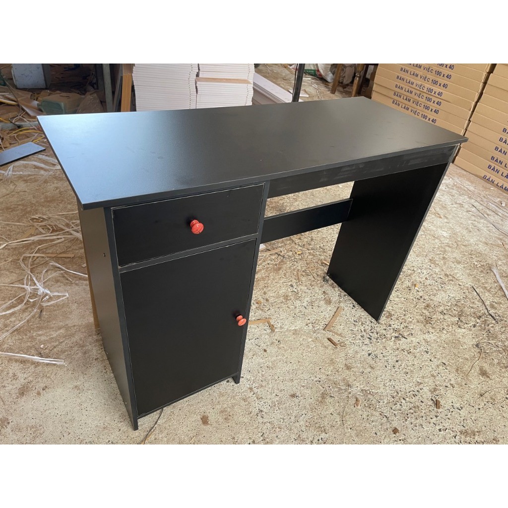 Bàn học, Bàn Làm Việc Gỗ 100x40cm có 2 ngăn tủ hàng chuẩn kích thước, gỗ mdf