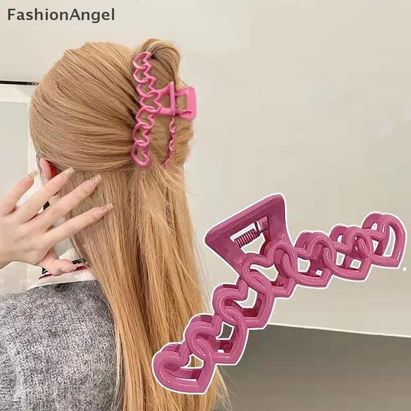 FashionAngel Thời Trang Rỗng Hình Học Trái Tim Kẹp Tóc Mặt Sau Của Kẹp Nữ Cô Gái Mũ Kẹp Tóc Phụ Kiện VN