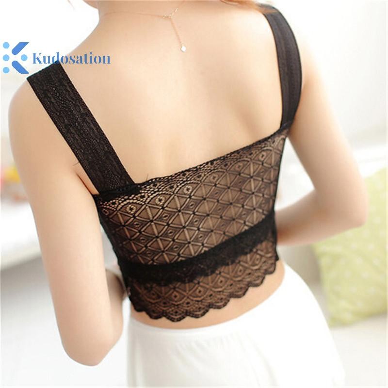 Kudosation Nữ Ren Gợi Cảm Móc Dây Áo Ngực Miễn Phí Dây Co Giãn Crop Tank Top
 Đẹp