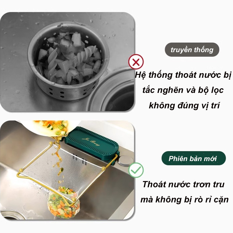 Lọc rác gắn bồn rửa chén bát,Giá Lọc Thức Ăn Thừa Gấp Gọn Đa Năng，Bao gồm 1 khung, 50 túi lọc rác