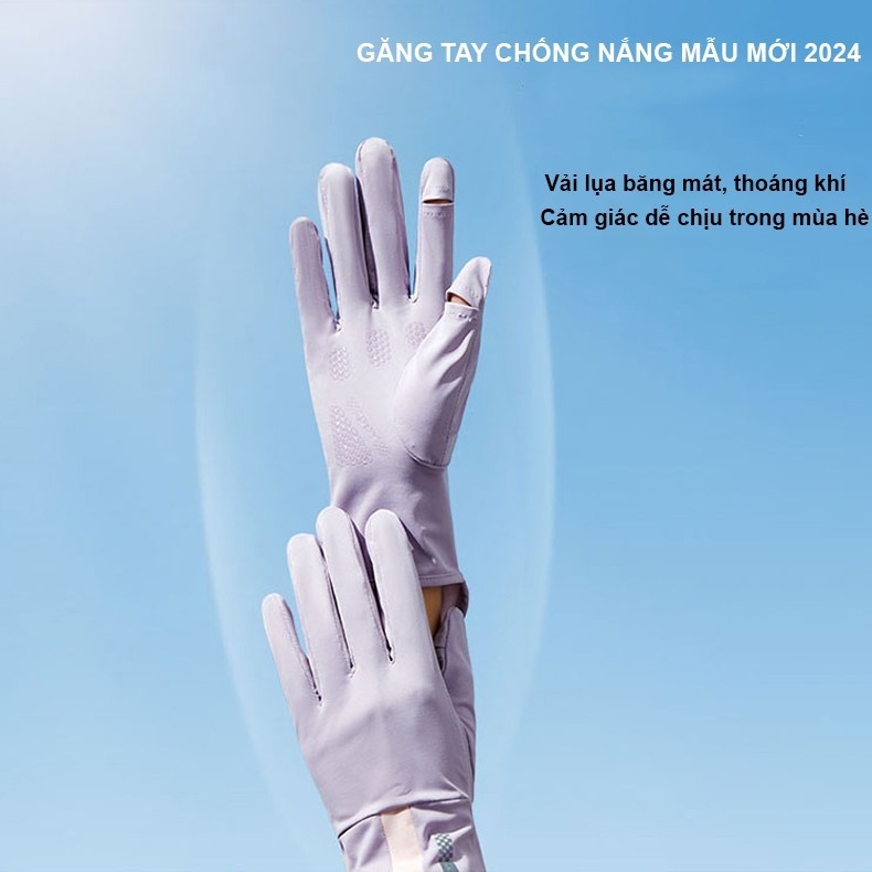 PVN63529 Găng Tay Chống Tia UV Chống Nắng Hở Ngón Chống Trượt Bao Kín Tay Thoáng Khí Lái Xe Nam Nữ