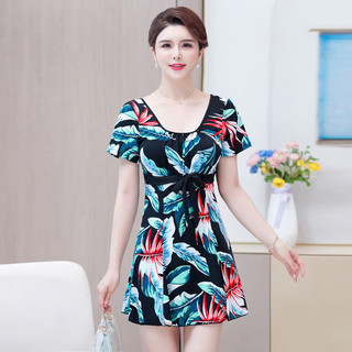 111b Kích Thước Lớn Trung Niên Và Người Cao Tuổi Đồ Bơi Nữ Bảo Thủ Giảm Béo-Covering Cô Gái Chia Boxer Váy Mùa Xuân Nóng Bộ Đồ Bơi