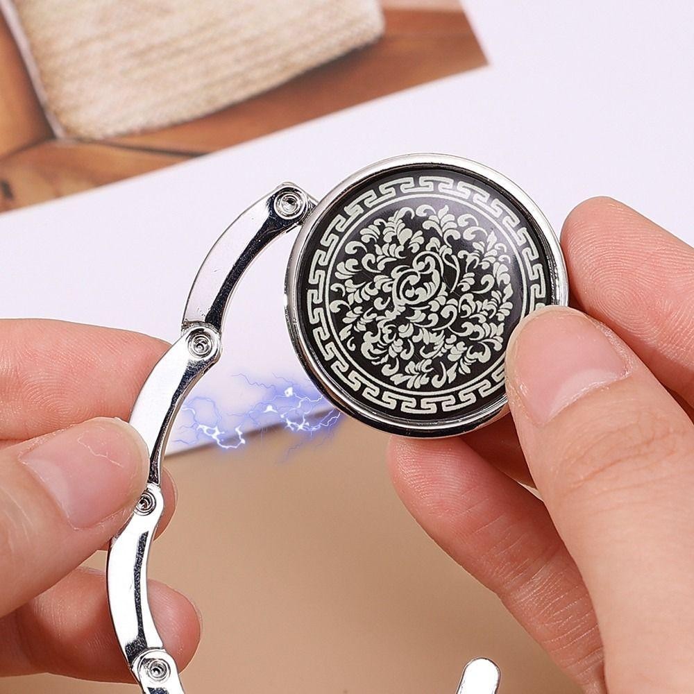MARGREDY 1 Cái Móc Treo Túi Xách, Vintage Hoa Du Lịch Phụ Kiện Móc Bàn, Bền Tròn Di Động Giá Đỡ Ví Túi Móc