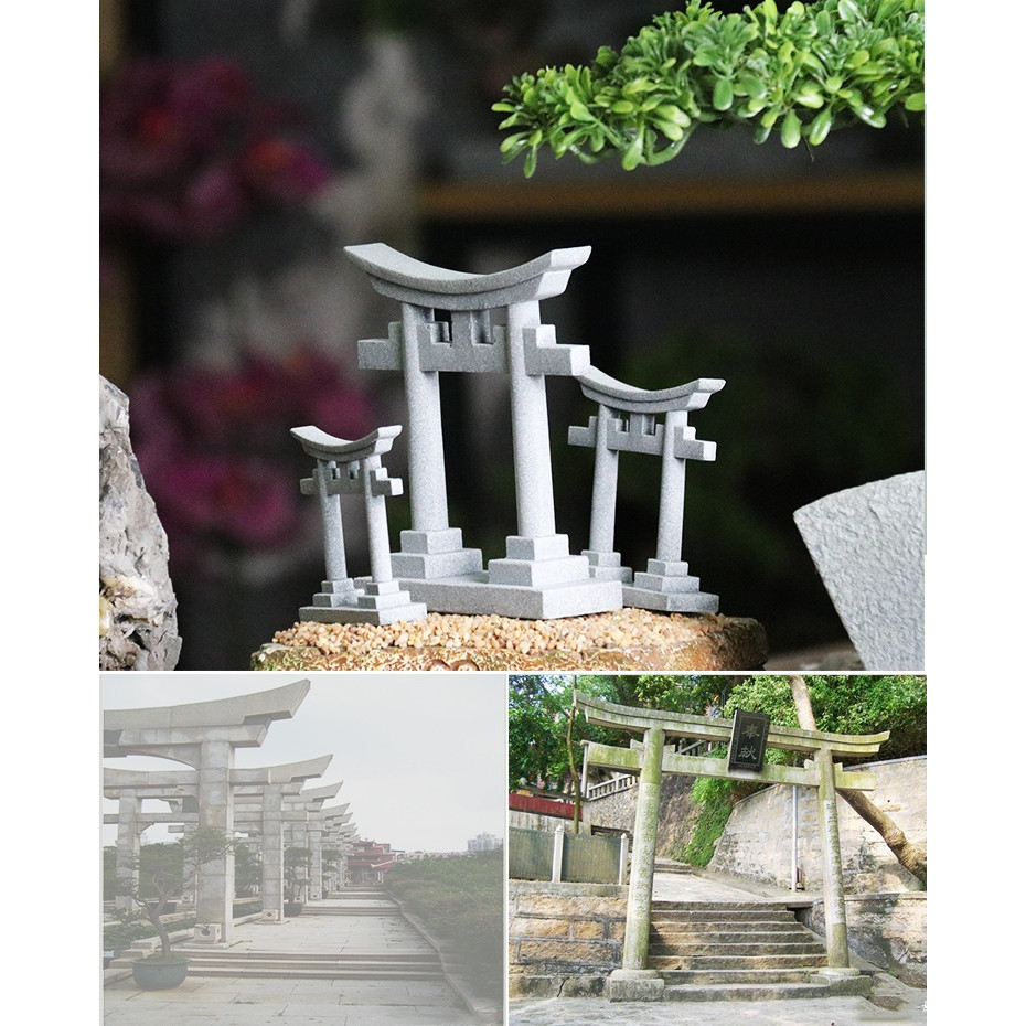 Cổng Trời Torii Bằng Đá Sa Thạch Dùng Trang Trí Tiểu Cảnh, Bonsai, Thủy Sinh, Tượng Phật