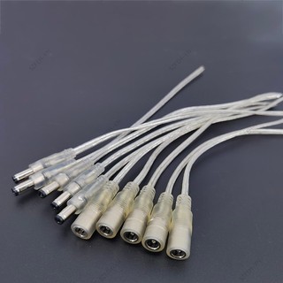 Bộ chuyển đổi nguồn DC Nam Nữ trong suốt 0,2m Cáp mở rộng đuôi lợn 5,5x2,1mm 5v 12V Đầu nối 20AWG 5A Dây cho đèn LED dải F @ VN