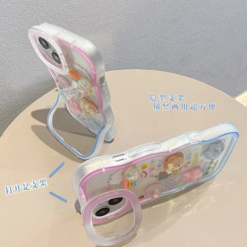 Lập Thể Tulip Duffy Waves Hai Chiều Stealth Giá Đỡ Ốp Lưng Điện Thoại iPhone 17ProMax 16Plus 15 14 13 12 11 Bảo Vệ Toàn Diện Chống Sốc Bảo Vệ Bìa Mềm