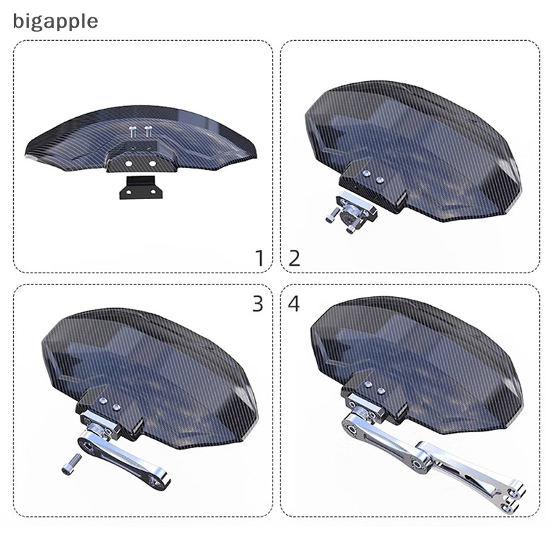 Bigapple Xe Máy Chắn Bùn Kết Cấu Sợi Carbon Chắn Bùn Xe Điện Chắn Bùn Đa Năng Sợi Carbon RDG