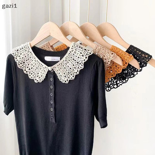 [Gazi1] Áo Sơ Mi Nữ Ngọt Ngào Búp Bê Có Thể Tháo Rời Cổ Giả Rỗng Ren Hoa Xù Viền Cổ Giả Người Phụ Nữ Cổ Áo Giả Khăn Choàng Boutique