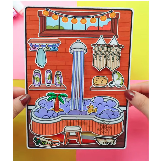 đồ chơi bóc dán ngôi nhà búp bê thông minh Wednesday búp bê giấy Rich And Poor-Happyfun