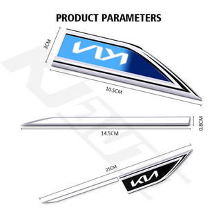 2 Cái / bộ Mới KIA KN Xe Fender Kim Loại Miếng Dán Bên Ngoài Trang Trí Bên Phải Trái Đề Can Sửa Đổi Cho Seltos K2 K3 K5 Carens Forte Cerato Soluto Sportage Picanto Carnival Phụ Kiện