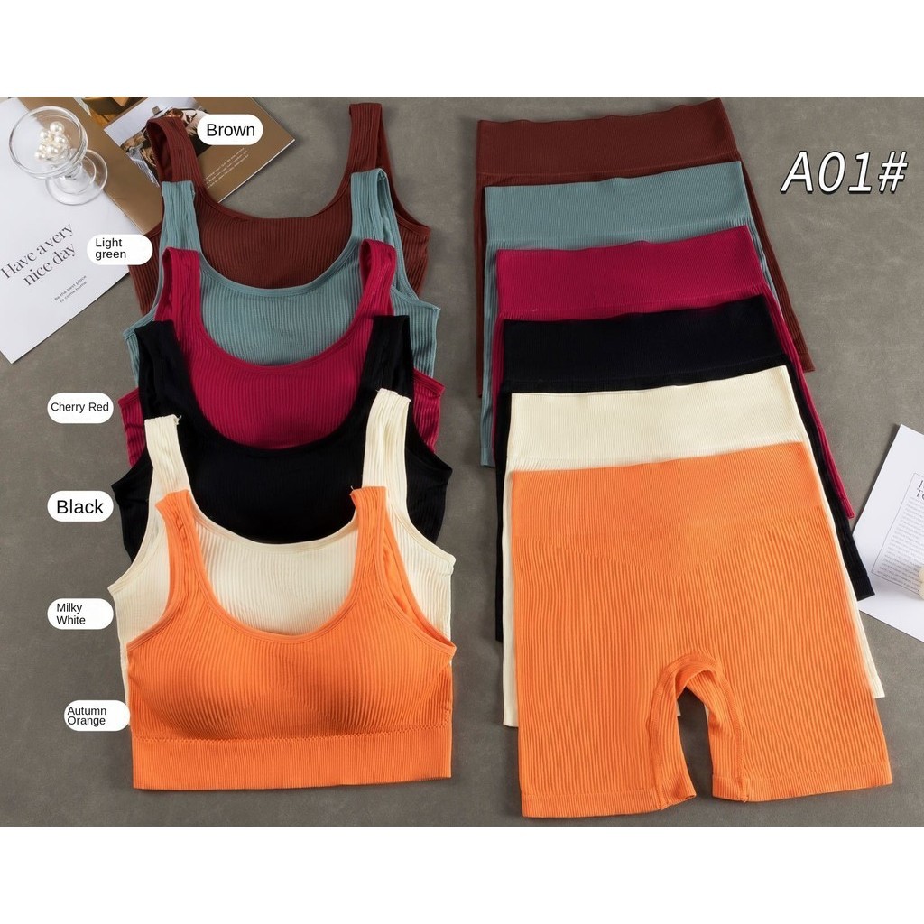 Bộ đồ thể thao Topsports Bộ 2 món có ren Thể dục khô nhanh Áo liền mạch co giãn + Quần short